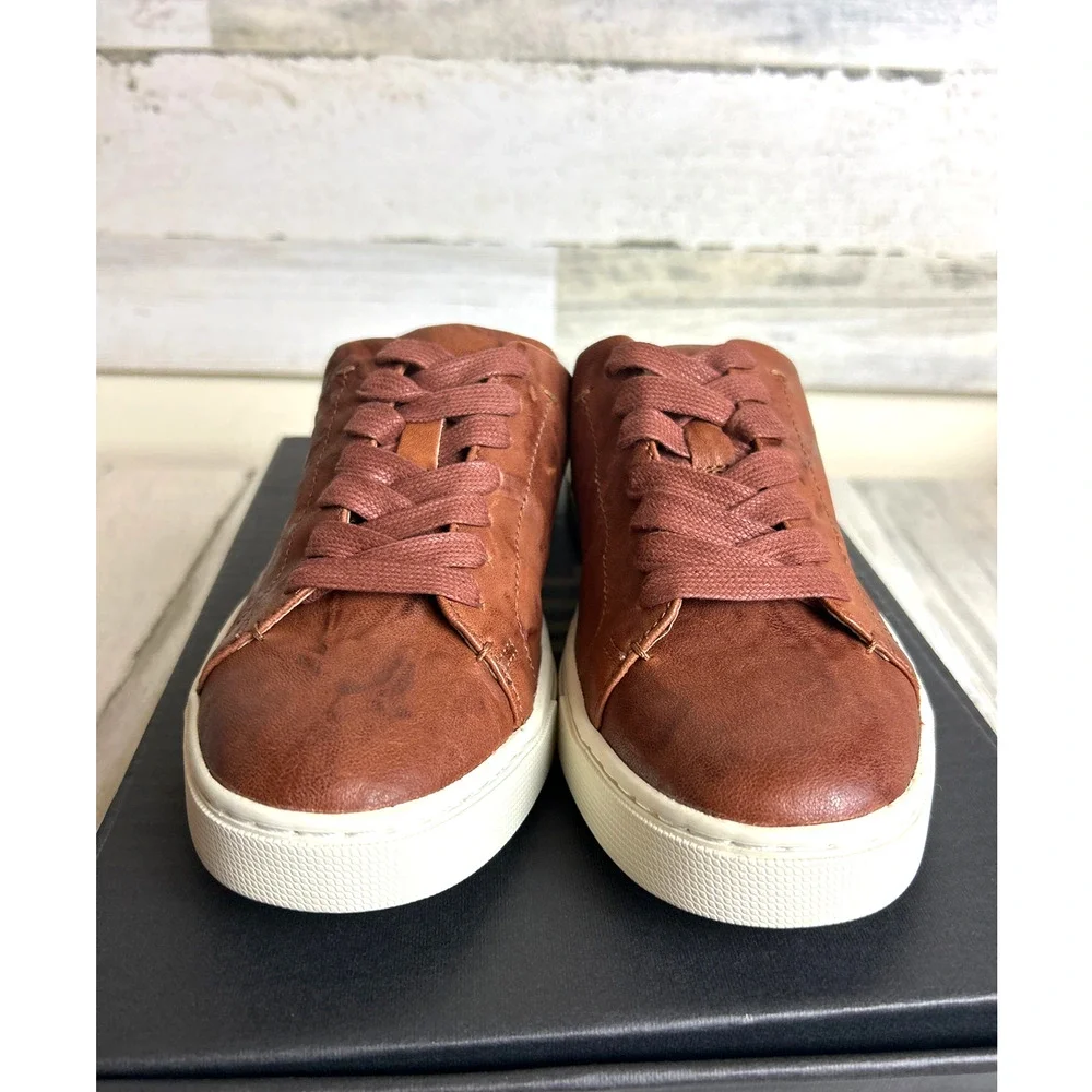Frye Womens 7 Brown Ivy Low Lace Mule Leather Slip-On Sneaker Casual shoe NEW